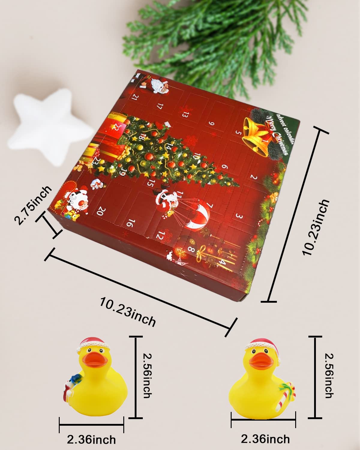 Christmas Advent Calendar 2024 Christmas Rubber Ducks Advent Calendar for Kids, 24 Days Xmas Countdown Calendar, Christmas Party